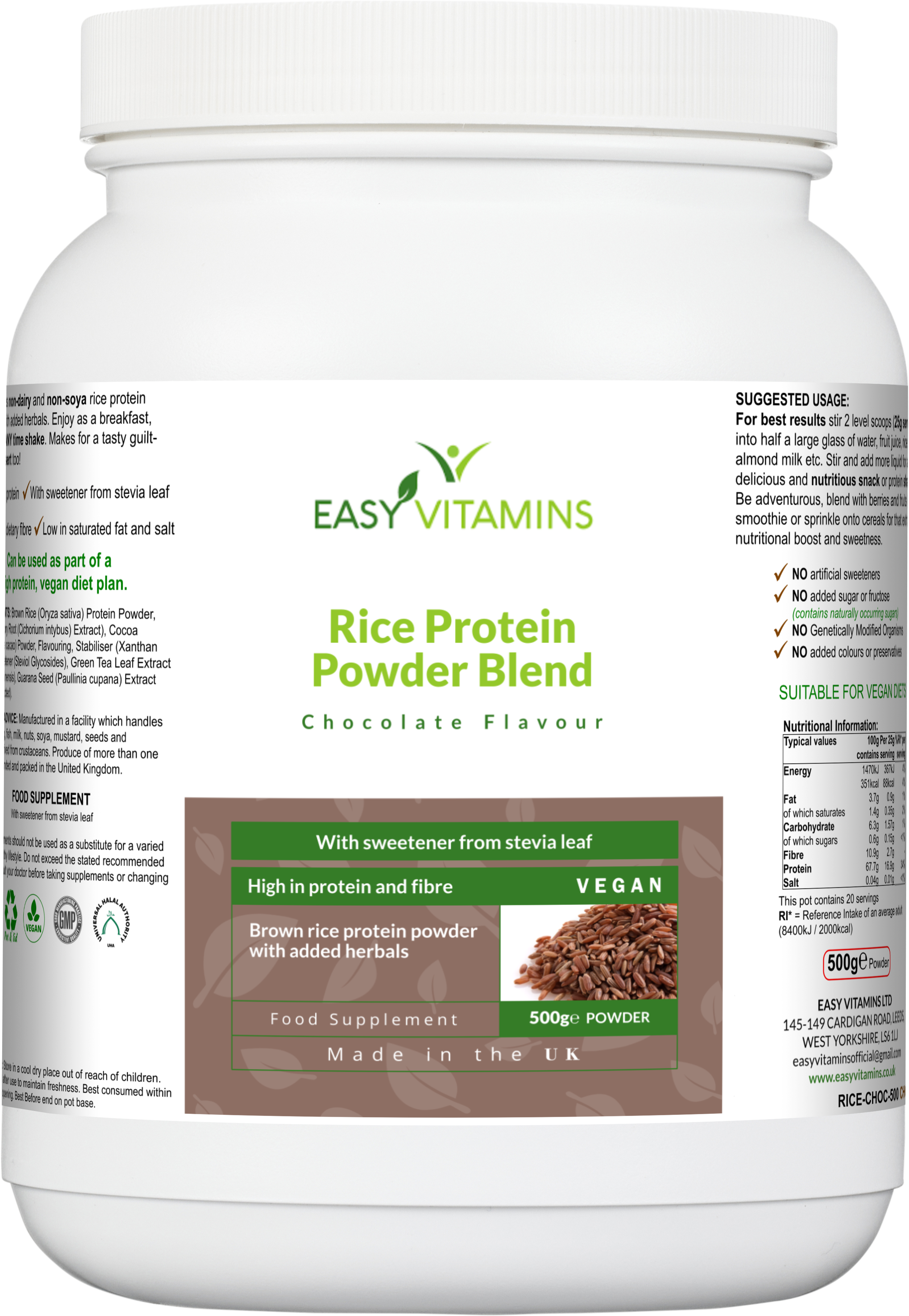 Rice Protein Powder Blend (Chocolate Flavour )